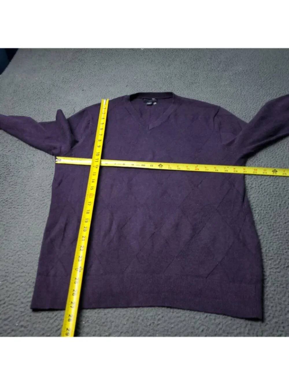Banana Republic Sweater Mens M Medium Cotton Argyle Diamond Purple  Pullover